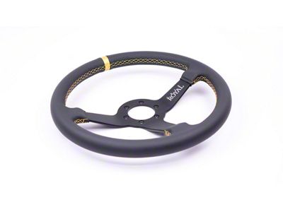 Grip Royal Brute Steering Wheel; Leather with Gold (Universal; Some Adaptation May Be Required)