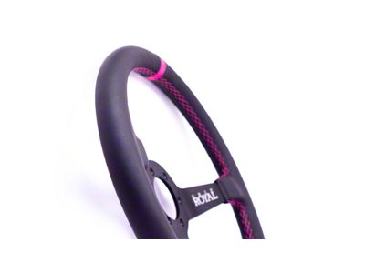 Grip Royal Brute Steering Wheel; Leather with Hot Pink (Universal; Some Adaptation May Be Required)