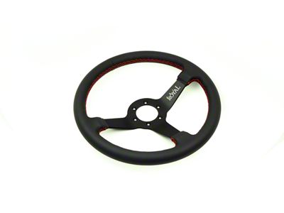 Grip Royal Brute Steering Wheel; Leather with Red (Universal; Some Adaptation May Be Required)