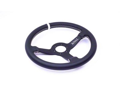 Grip Royal Brute Steering Wheel; Leather with White (Universal; Some Adaptation May Be Required)