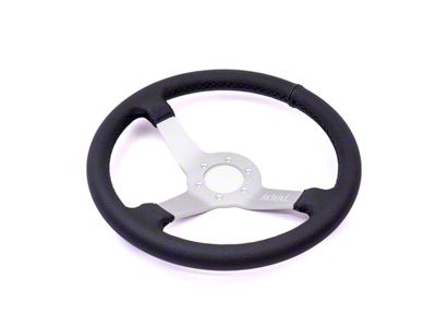 Grip Royal Brute Steering Wheel; Perforated Leather on Silver Spokes (Universal; Some Adaptation May Be Required)