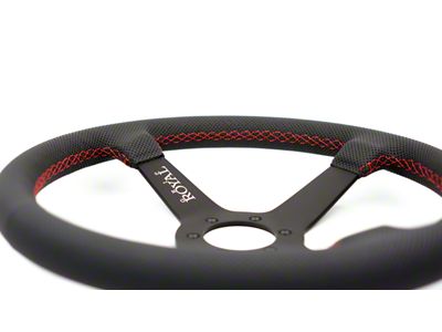 Grip Royal Brute Steering Wheel; Perforated Leather with Red (Universal; Some Adaptation May Be Required)