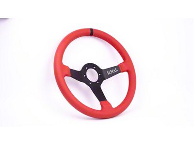Grip Royal Brute Steering Wheel; Red Perforated Leather with Black (Universal; Some Adaptation May Be Required)