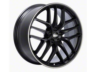 BBS CC-R Satin Black with Polished Rim Protector Wheel; 20x8.5; 40mm Offset; 5x114.3mm Bolt Pattern; 82mm Hub Bore