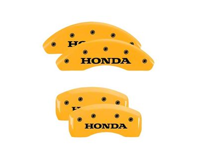 MGP 4 Caliper Covers Engraved Front & Rear Yellow Finish Black Char 2004 Accord