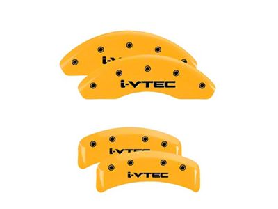 MGP 4 Caliper Covers Engraved Front & Rear i-Vtec Yellow for Honda Accord - 20130SIVTYL