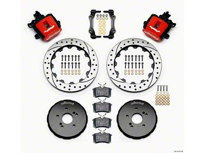 Wilwood Combination Parking Brake Rear Kit 12.88in Drilled Red for Honda S2000 - 140-10310-DR