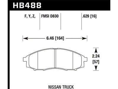 Hawk Performance 00-04 Nissan Xtrerra / 03-04 Nissan Frontier LTS Street - HB488Y.629