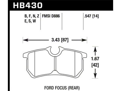 Hawk Performance 00-07 Ford Focus DTC30 Rear Race Brake Pads - HB430W.547