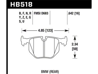 Hawk Performance 01-05 BMW 330Ci 3.0L Base Rear ER-1 Brake Pads - HB518D.642