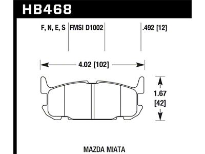 Hawk Performance 01-05 Mazda Miata 1.8L Base Pads Only Rear ER-1 - HB468D.492
