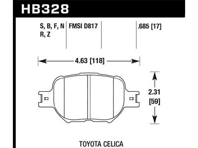 Hawk Performance 01-05 Toyota Celica GTS / 06-10 Scion TC HT-10 - HB328S.685