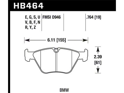 Hawk Performance 01-06 330Ci / 01-05 330i/330Xi / 01-06 M3 - HB464G.764