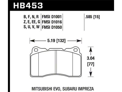Hawk Performance 03-06 Evo / 04-09 STi / 09-10 Genesis Coupe - HB453Z.585