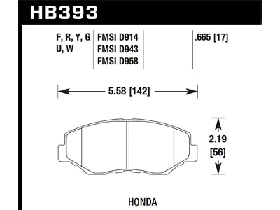 Hawk Performance 03-08 Honda Pilot / 03-11 Honda Element HP+ Street - HB393N.665