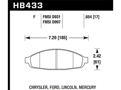 Hawk Performance 03-11 Ford Crown Victoria HPS 5.0 Front Brake Pads - HB433B.654