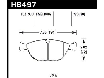 Hawk Performance 04-06 Audi TT Quattro / 04-05 VW Golf R32 - HB497U.776