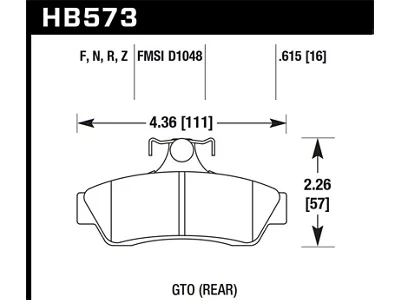 Hawk Performance 04-06 Pontaic GTO HPS 5.0 Rear Brake Pads - HB573B.615