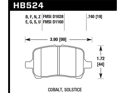 Hawk Performance 05-07 Cobalt SS / 06-11 HHR / 04+ Malibu - HB524U.740