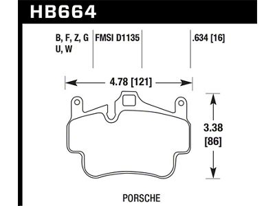 Hawk Performance 05-08 Porsche 911 Carrera Front & Rear / 07-08 - HB664Z.634