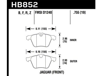 Hawk Performance 05-09 Jaguar XJR / 10-15 Jaguar XJ HPS 5.0 - HB852B.755
