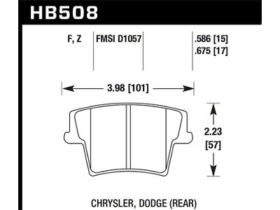 Hawk Performance 05-10 Chrysler 300 except SRT8 / 08-10 Dodge Challenger - HB508B.675