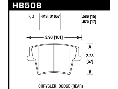 Hawk Performance 05-14 Chrysler 300 HPS 5.0 Rear Brake Pads - HB508B.586