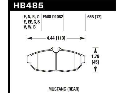 Hawk Performance 05-14 Ford Mustang Rear ER-1 Brake Pad Set - HB485D.656