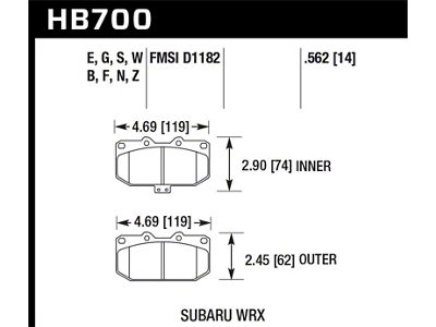 Hawk Performance 06-07 Subaru WRX HPS Street Brake Pads - HB700F.562