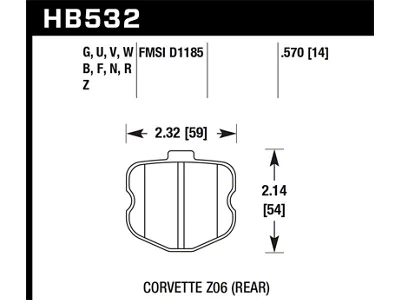 Hawk Performance 06-10 Chevy Corvette OEM Pad Design Rear HPS Sreet - HB532F.570
