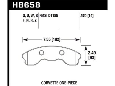 Hawk Performance 06-13 Chevrolet Corvette Z06 DTC-30 Race Front Brake Pads - HB658W.570