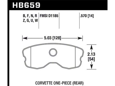 Hawk Performance 06-13 Chevrolet Corvette Z06 DTC-30 Race Rear Brake Pads - HB659W.570
