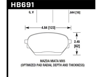 Hawk Performance 06-14 Mazda MX-5 DTC-60 Race Front Brake Pads - HB691G.644