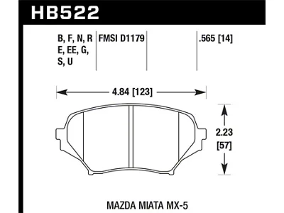 Hawk Performance 06-14 Mazda MX-5 Miata NC DTC-70 Race Front Brake - HB522U.565