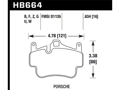 Hawk Performance 06-14 Porsche Cayman Rear HP+ Brake Pads - HB664N.634