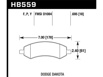 Hawk Performance 06-16 Dodge RAM 1500 / 06-10 Mitsubishi Raider Super - HB559P.695
