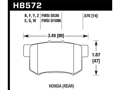 Hawk Performance 07-08 Acura TL Type S / 99-08 Acura TL - HB572F.570