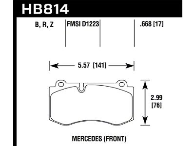 Hawk Performance 07-14 Mercedes-Benz CL550/CL600 Performance Ceramic Street Front Brake Pads - HB814Z.668