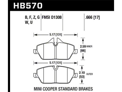 Hawk Performance 07-15 Mini Cooper DTC-30 Race Front Brake Pads - HB570W.666