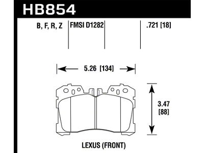 Hawk Performance 07-17 Lexus LS460 / 08-16 Lexus LS600h Performance Ceramic - HB854Z.721