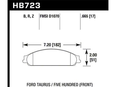 Hawk Performance 08-09 Ford Taurus / 05-07 Ford Five Hundred HPS - HB723B.665