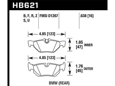 Hawk Performance 08-11 BMW 128i / 10 BMW 323i / 07-11 - HB621U.638