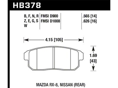 Hawk Performance 08-11 Mazda RX-8 1.3L 40th Anniversary Edition Rear ER-1 - HB378D.565