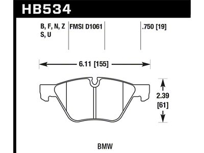 Hawk Performance 08-12 128i /06 325i/325Xi /07 328i/328Xi /06 330i/330Xi - HB534S.750