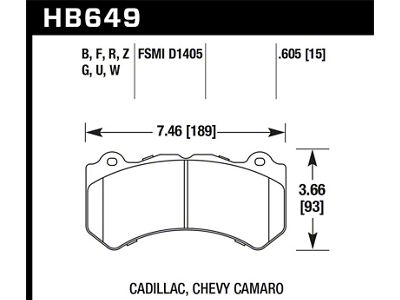 Hawk Performance 08-12 Cadillac CTS-V / 12 Jeep Grand Cherokee WK2 - HB649G.605