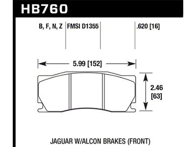 Hawk Performance 08-12 Jaguar XKR w/ Alcon Brakes HPS 5.0 Street Front Brake Pads