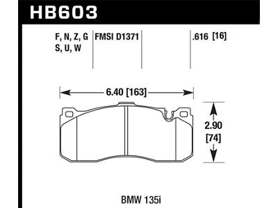 Hawk Performance 08-13 BMW 135i 3.0L Base Front ER-1 Brake Pads - HB603D.616