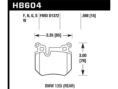 Hawk Performance 08-13 BMW 135i 3.0L Base Rear ER-1 Brake Pads - HB604D.598
