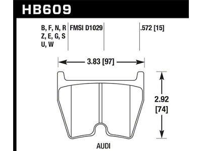 Hawk Performance 08-14 Audi R8 4.2L Base Front ER-1 Brake Pads - HB609D.572