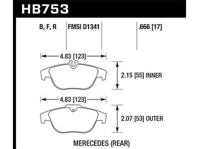 Hawk Performance 08-14 Mercedes-Benz C300 / 10-15 Mercedes-Benz GLK350 HPS Street - HB753F.666